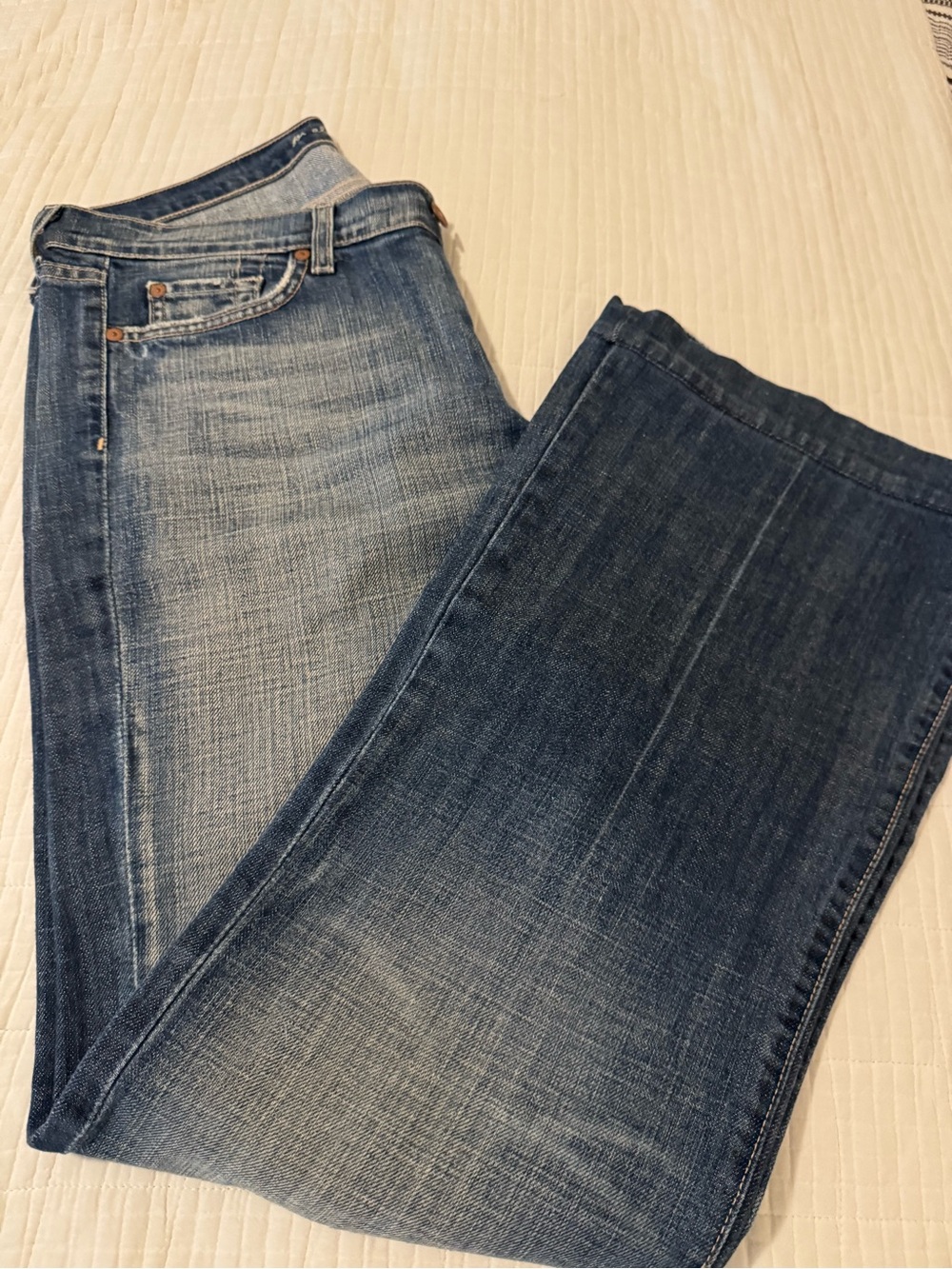 7 For All Mankind Women's Bootcut Denim Jeans in Faded Blue